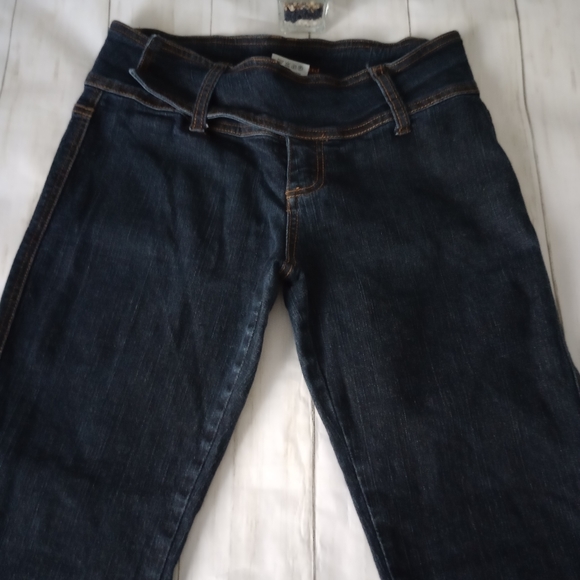 Apollo Jeans women zipper size 7/8 wide  leg  no pockets  color bue  pre owmed - Picture 4 of 10